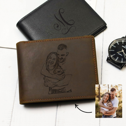 Personalized Leather Wallet for Men – Custom Engraved Gift for Him