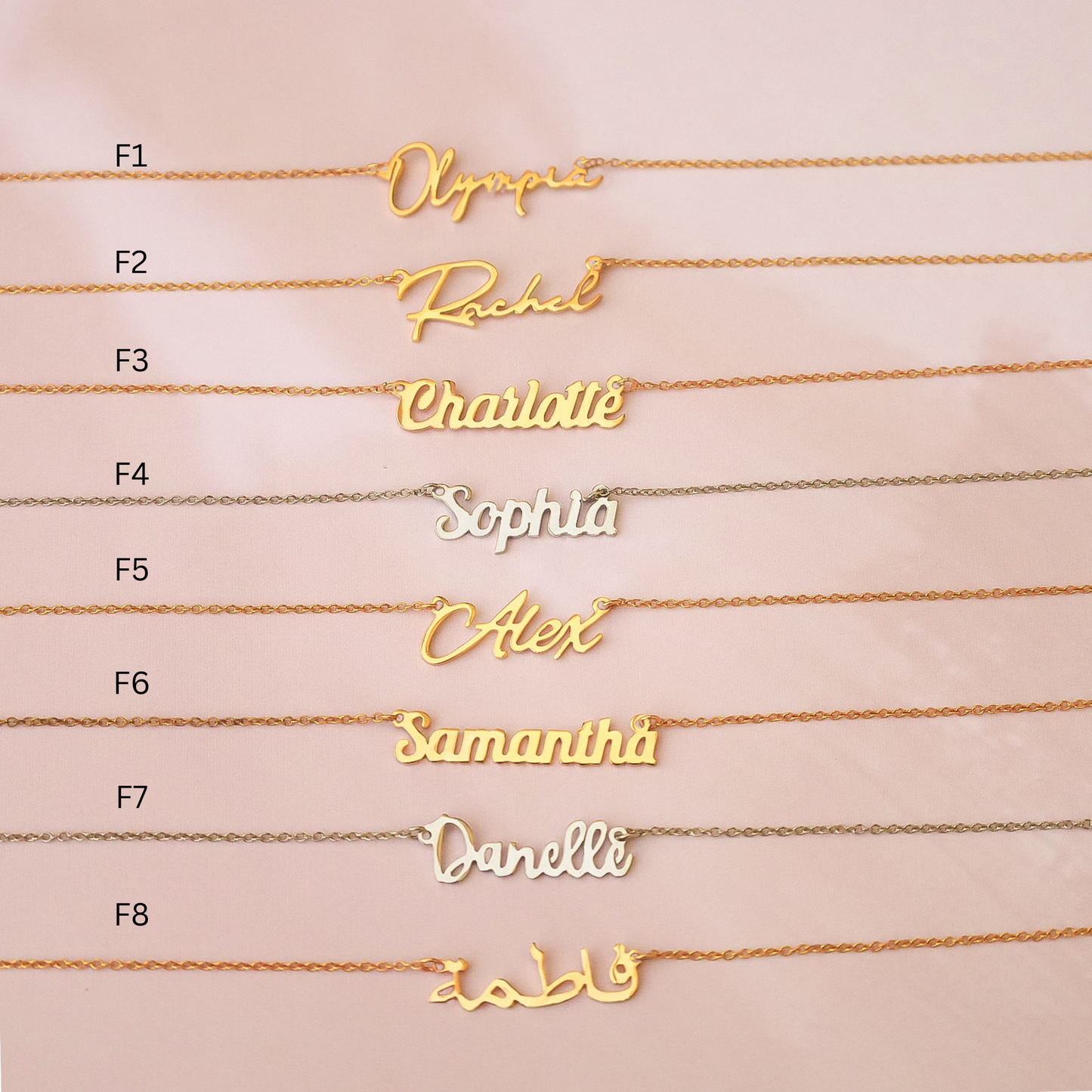 Personalized Name Necklace - 14k Gold Plated Custom Name Pendan