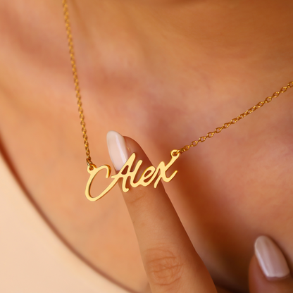 Personalized Name Necklace - 14k Gold Plated Custom Name Pendan