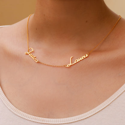 2 Name Necklace - Twin Mommy Necklace