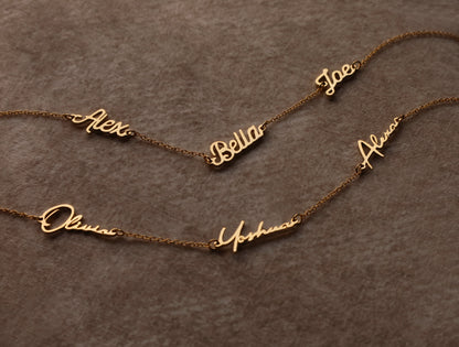 Multiple Name Necklace - Family Name Pendant