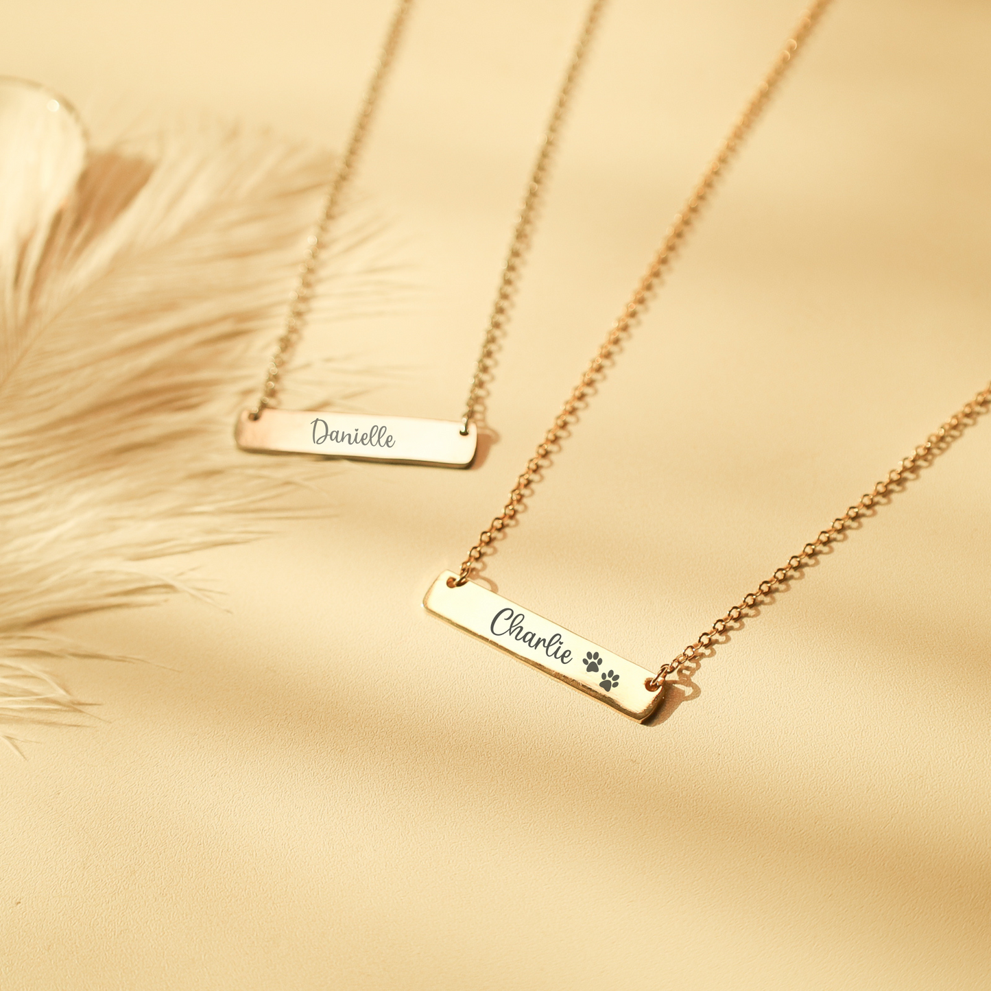 Bar Necklace - Personalized Gold Silver Necklace