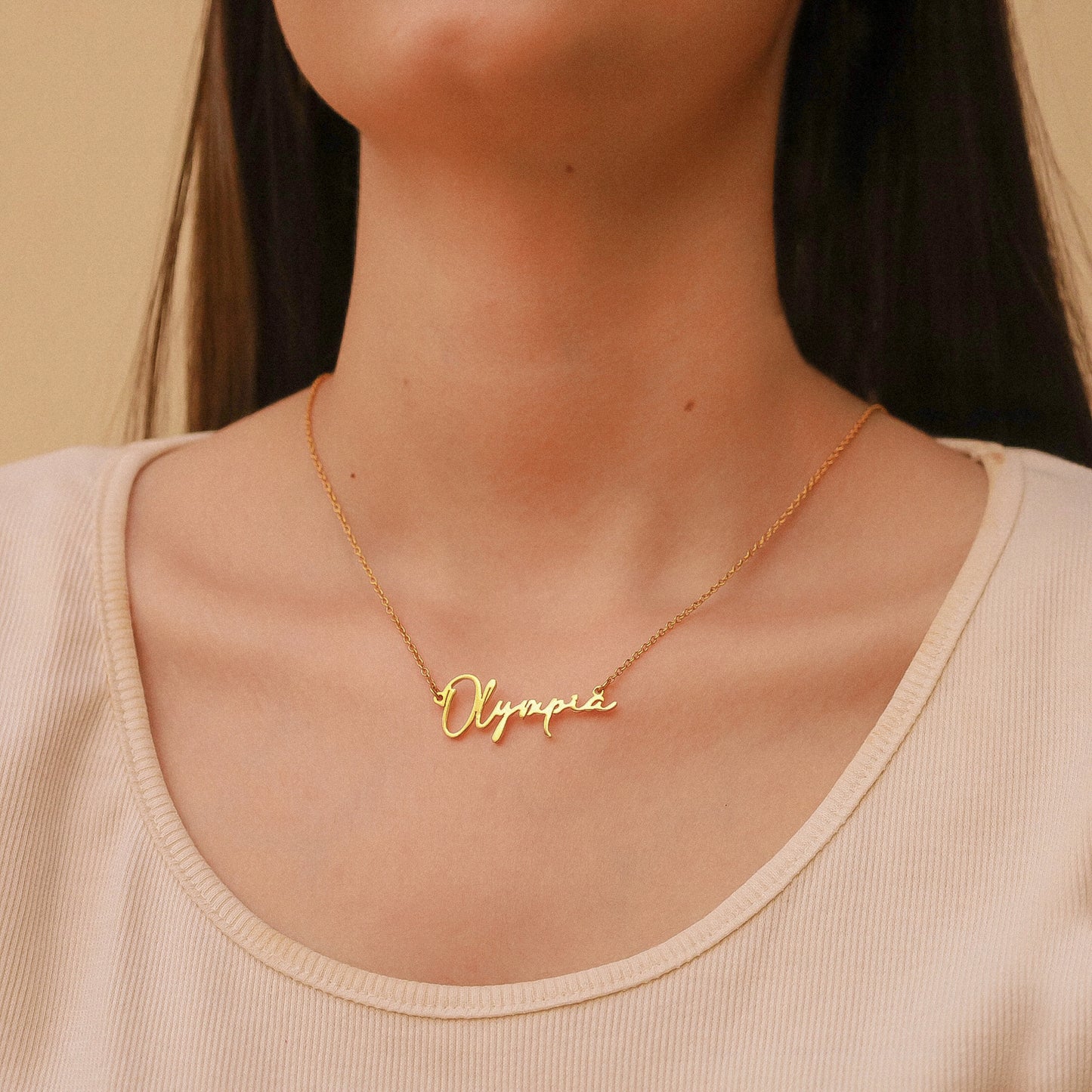 Personalized Name Necklace - 14k Gold Plated Custom Name Pendan