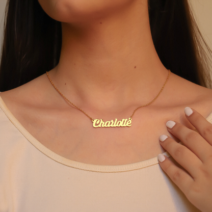 Personalized Name Necklace - 14k Gold Plated Custom Name Pendan